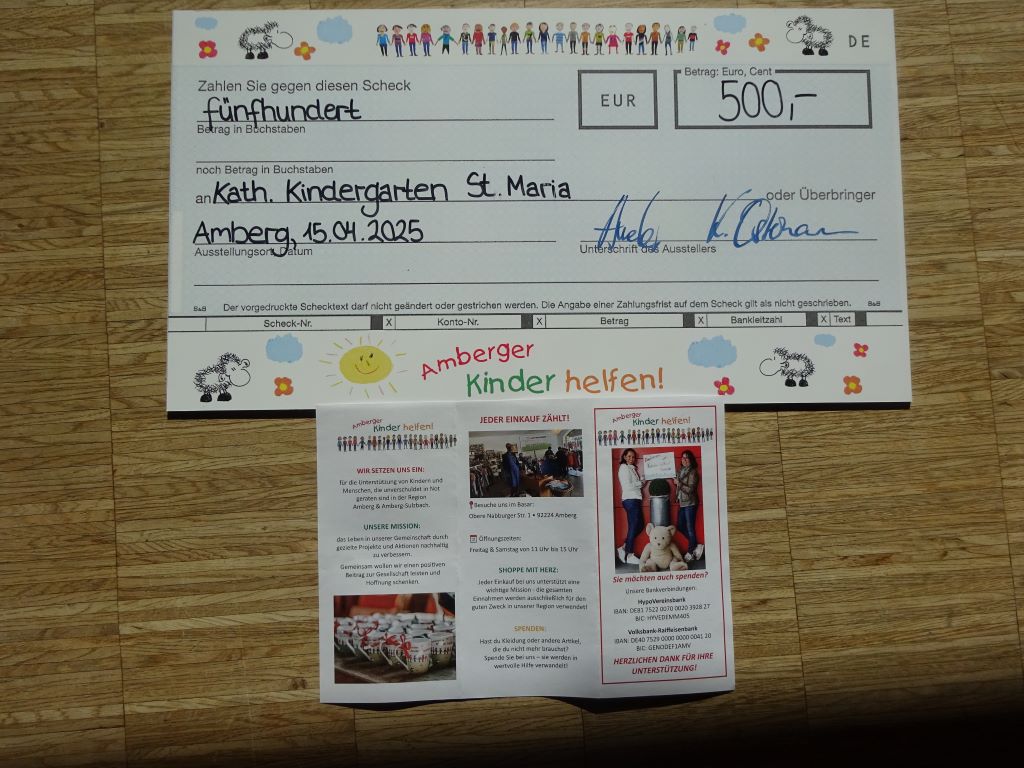 Spende von "Kinder helfen Kindern" Spende von "Kinder helfen Kindern"
